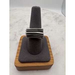 Vintage Swedish Contemporary Modernist Geometric Sterling Silver 925 Ring